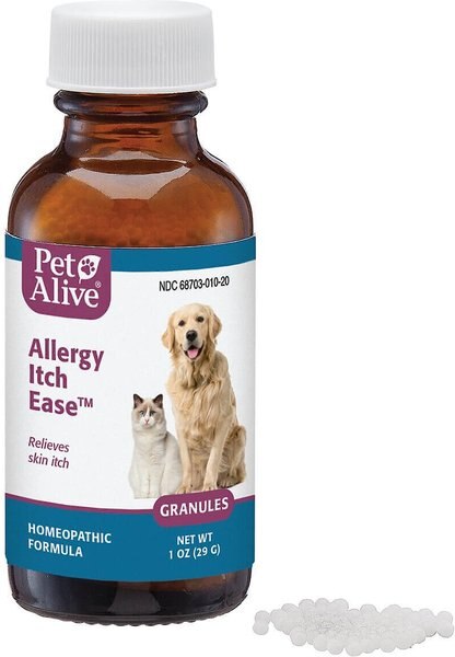 PetAlive Allergy Itch Ease Homeopathic Medicine for Allergies for Dogs and Cats， 1-oz jar