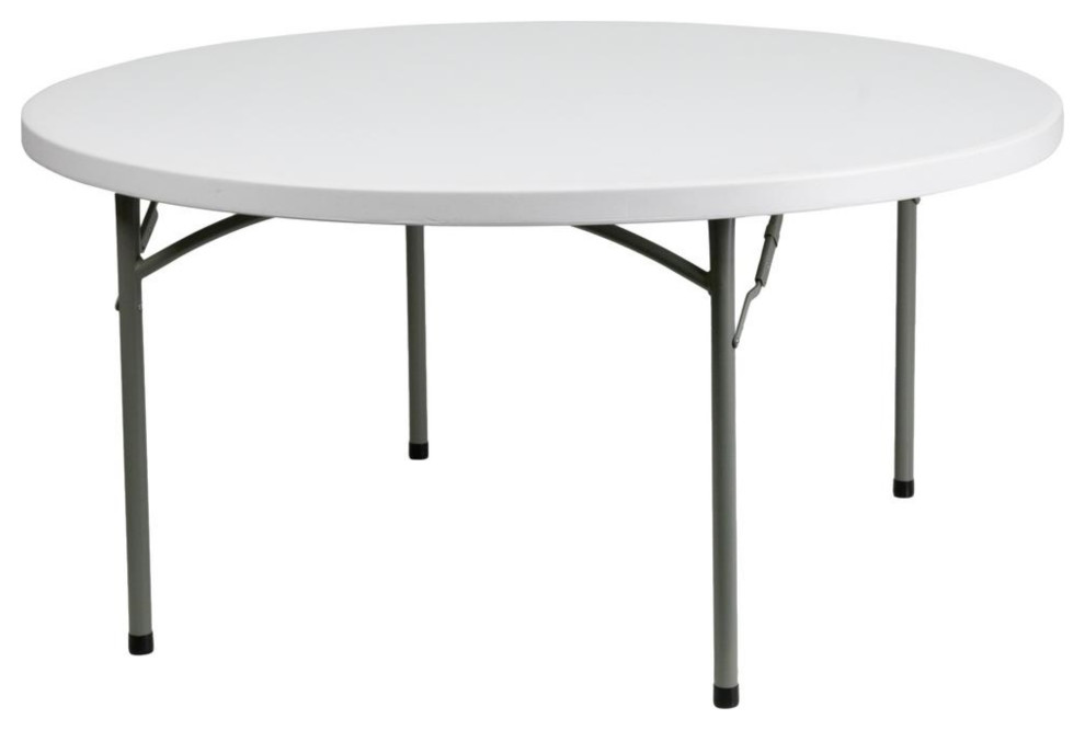 5  x27Round Granite  White Plastic Folding Table   Outdoor Dining Tables   by VirVentures  Houzz