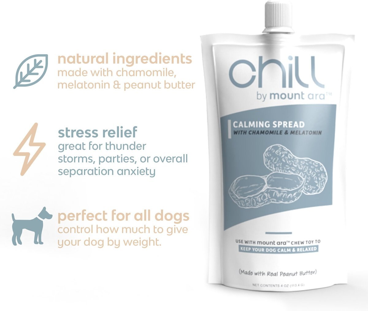 Mount Ara Chill Playtime Kit Dog Treats， 4-oz