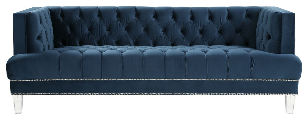 Ansario Sofa  Blue Velvet   Contemporary   Sofas   by Acme Furniture  Houzz