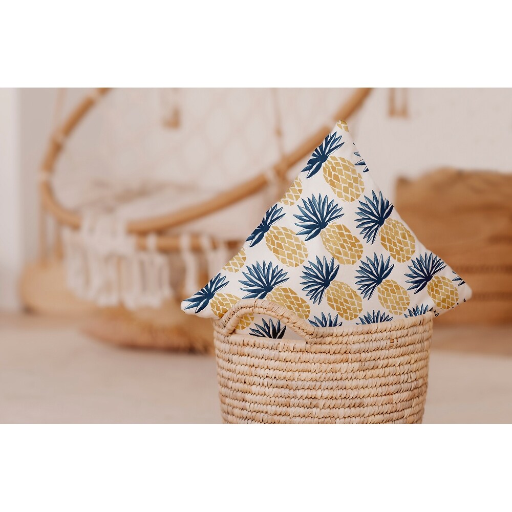 Pineapple Stripes  Geometric Print Outdoor Pillow