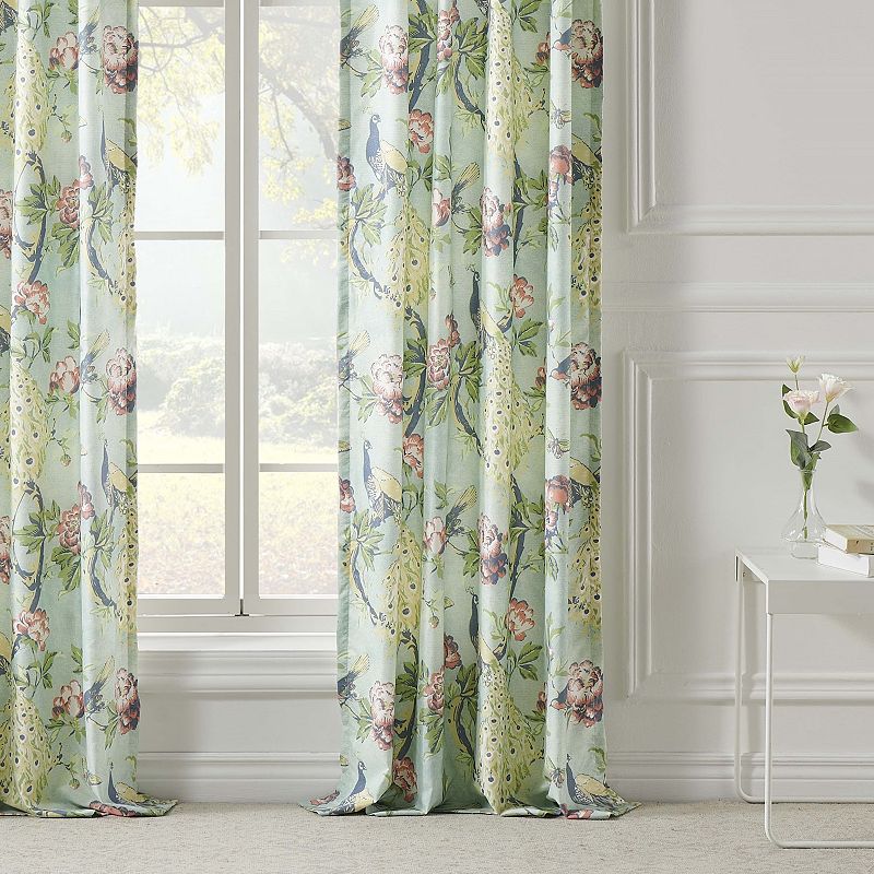 Greenland Home Pavona Enchanted Garden Curtain Panels (Set of 2) with Tiebacks， Panel Pair 84-inch L