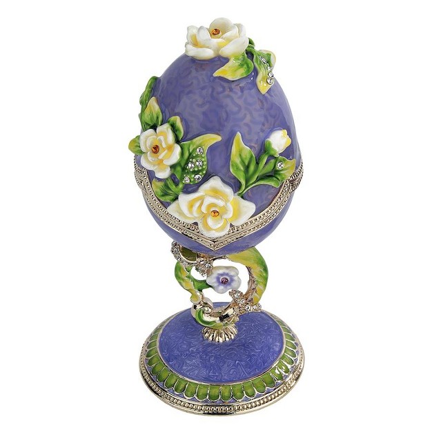 Design Toscano Spring Bouquet Collection Romanov style Enameled Egg Lavender