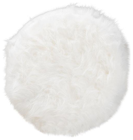 Baxton Studio Celia Modern and Contemporary White Faux Fur Upholstered...   Contemporary   Footstools And Ottomans   by HedgeApple  Houzz