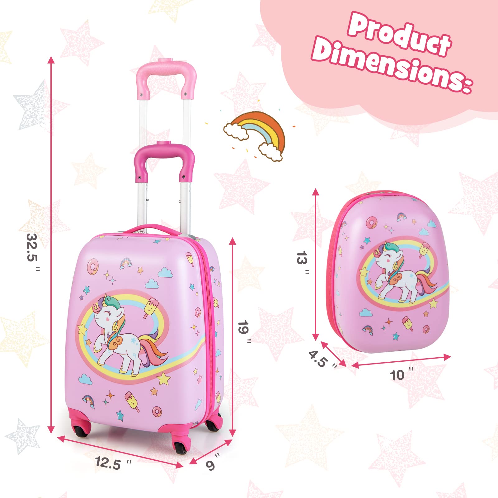 2PC Kids Luggage, 12