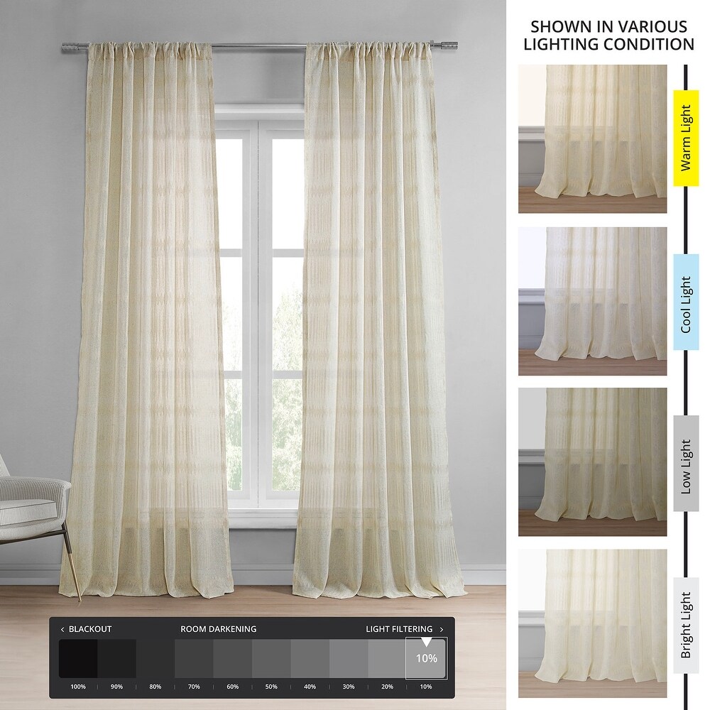 Exclusive Fabrics Polaris Patterned Linen Sheer Curtain (1 Panel)