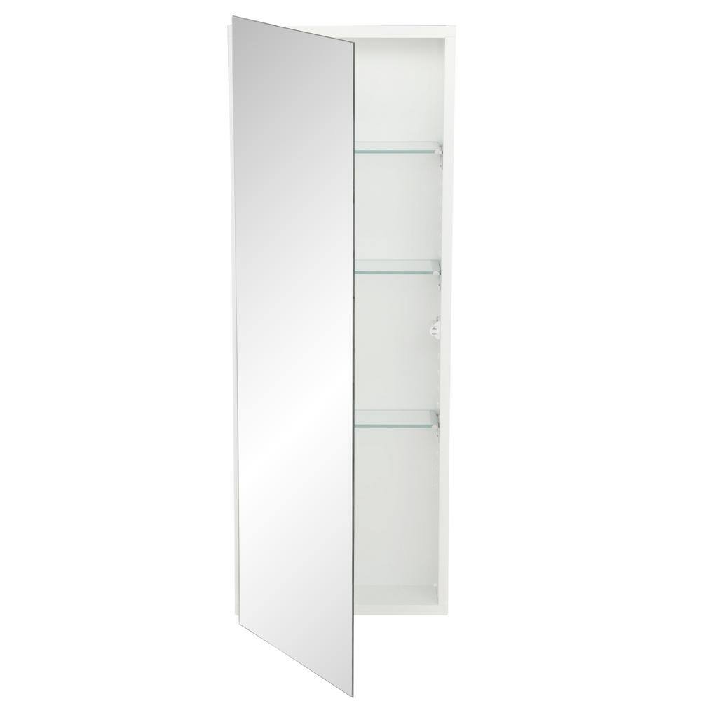 JENSEN Illusion 13 in. W x 36 in. H x 3-34 in. D Frameless Recessed Bathroom Medicine Cabinet in White DIS664X