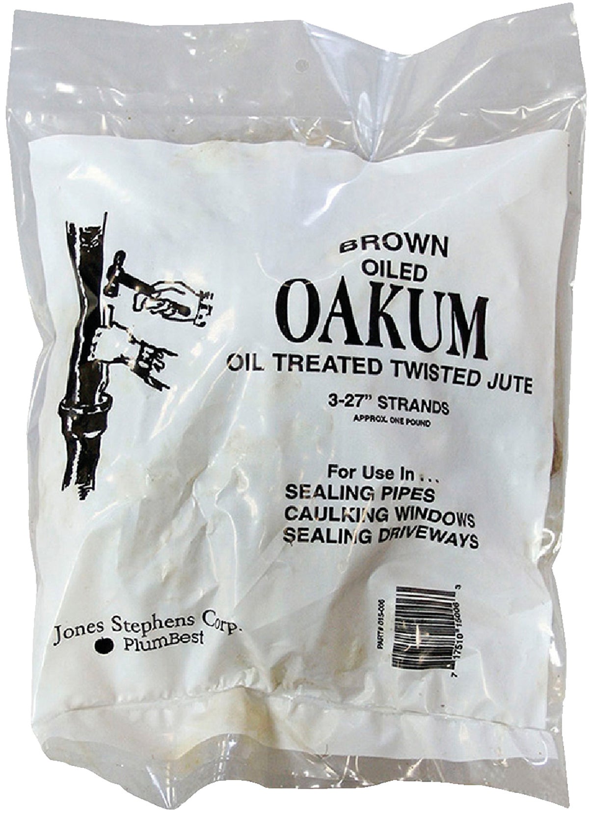 Jones Stephens Oakum 3 In. - 27 In. Strands Brown