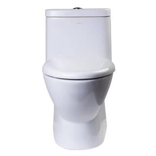 EAGO 1-Piece 1.11.6 GPF Dual Flush Elongated Toilet in White TB346