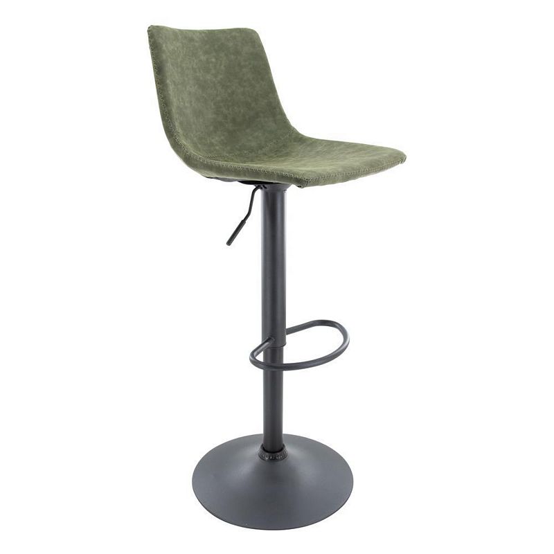 LeisureMod Tilbury Modern Adjustable Bar Stool With Footrest and 360-Degree Swivel