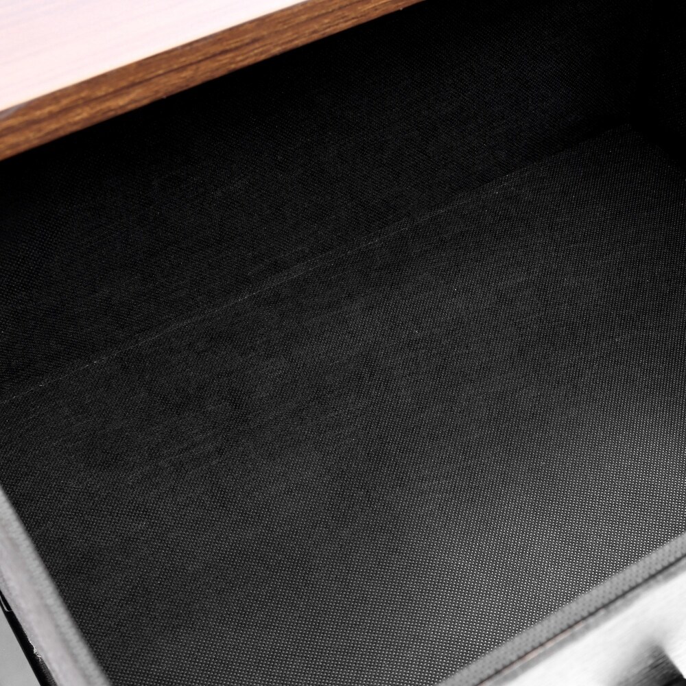 Black Manufactured Wood 4 Drawer Accent Chest with Brown Accents