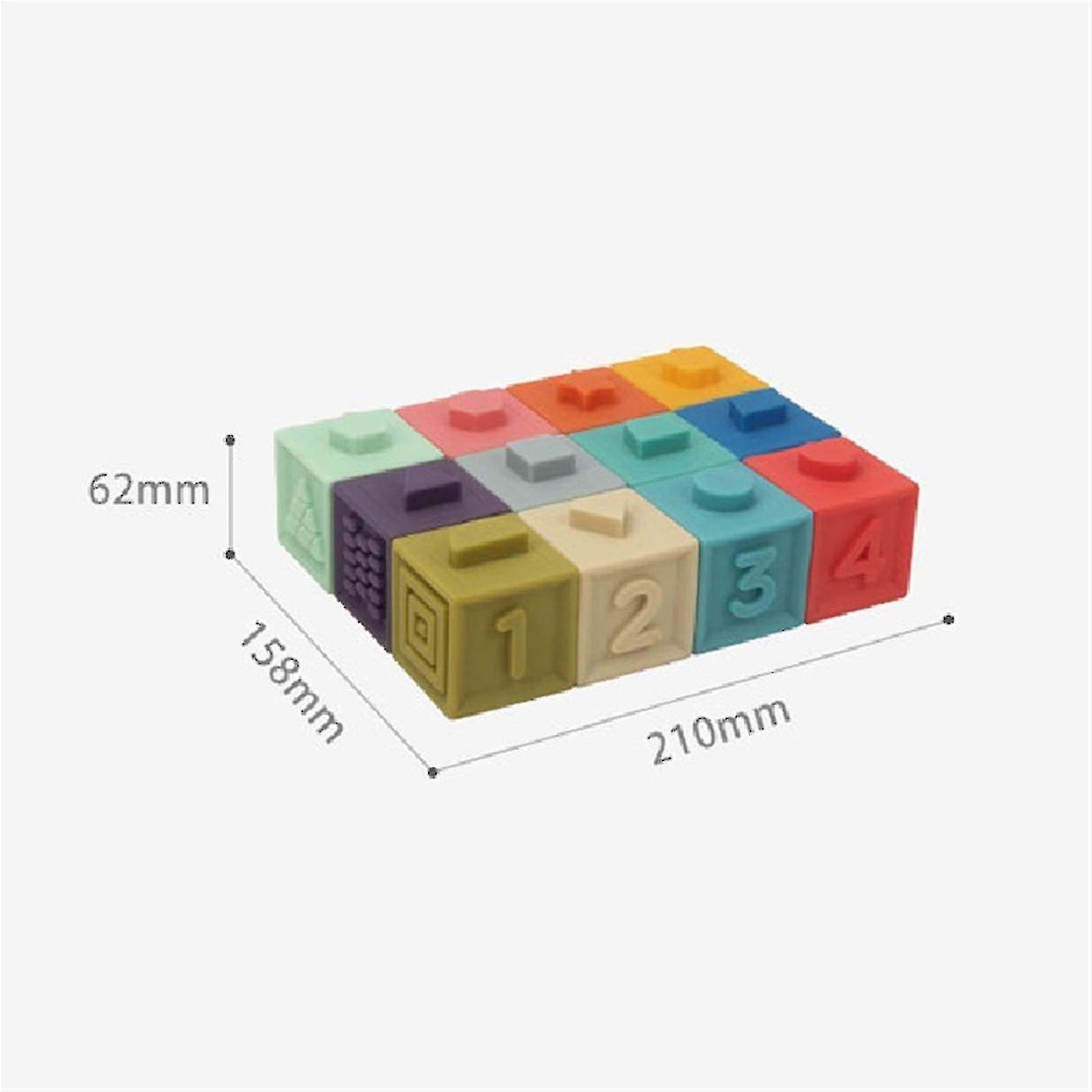 2023-enlightenment And Insert Large-particle Soft Rubber Building Blocks Baby Toys