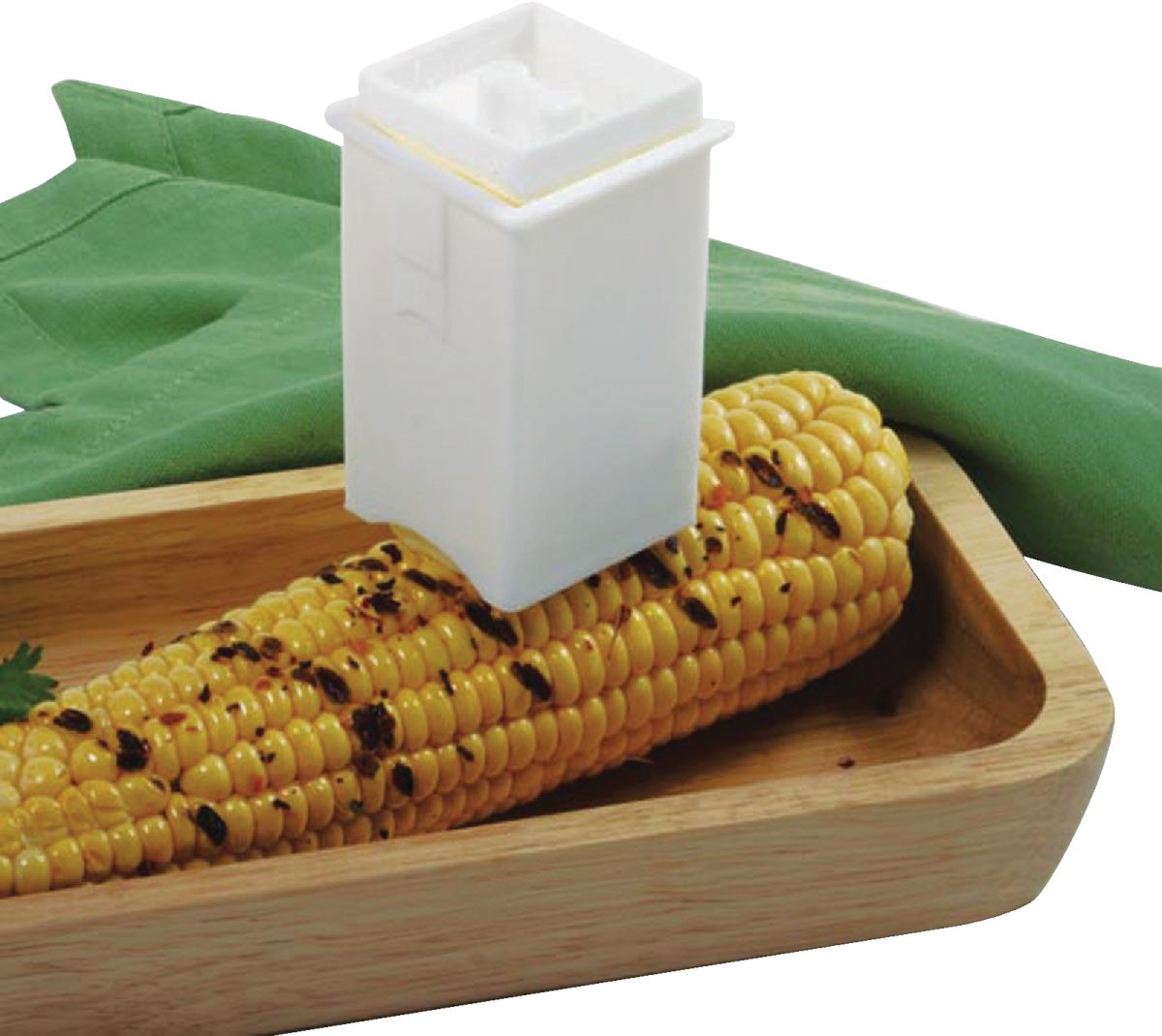 Norpro Corn Butter Spreader 2 In. Sq. X 3 In. H. White