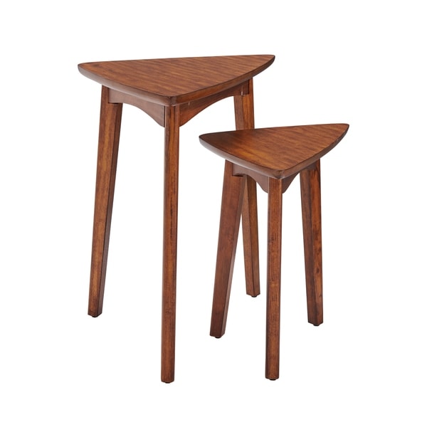 Carson Carrington Yttertanger 24-inch Mid-Century Wood Triangular Nesting End Table (Set of 2)