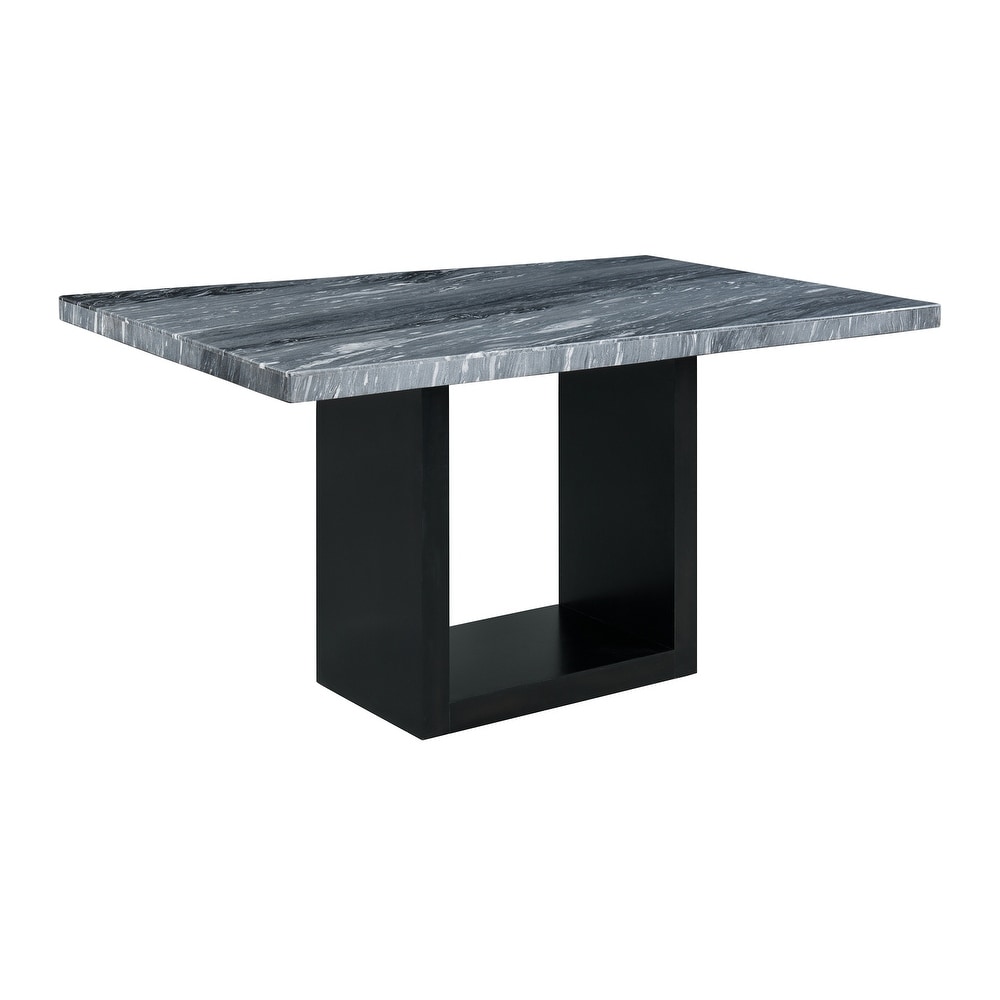 Picket House Furnishings Willow Marble Counter Height Table in Gray