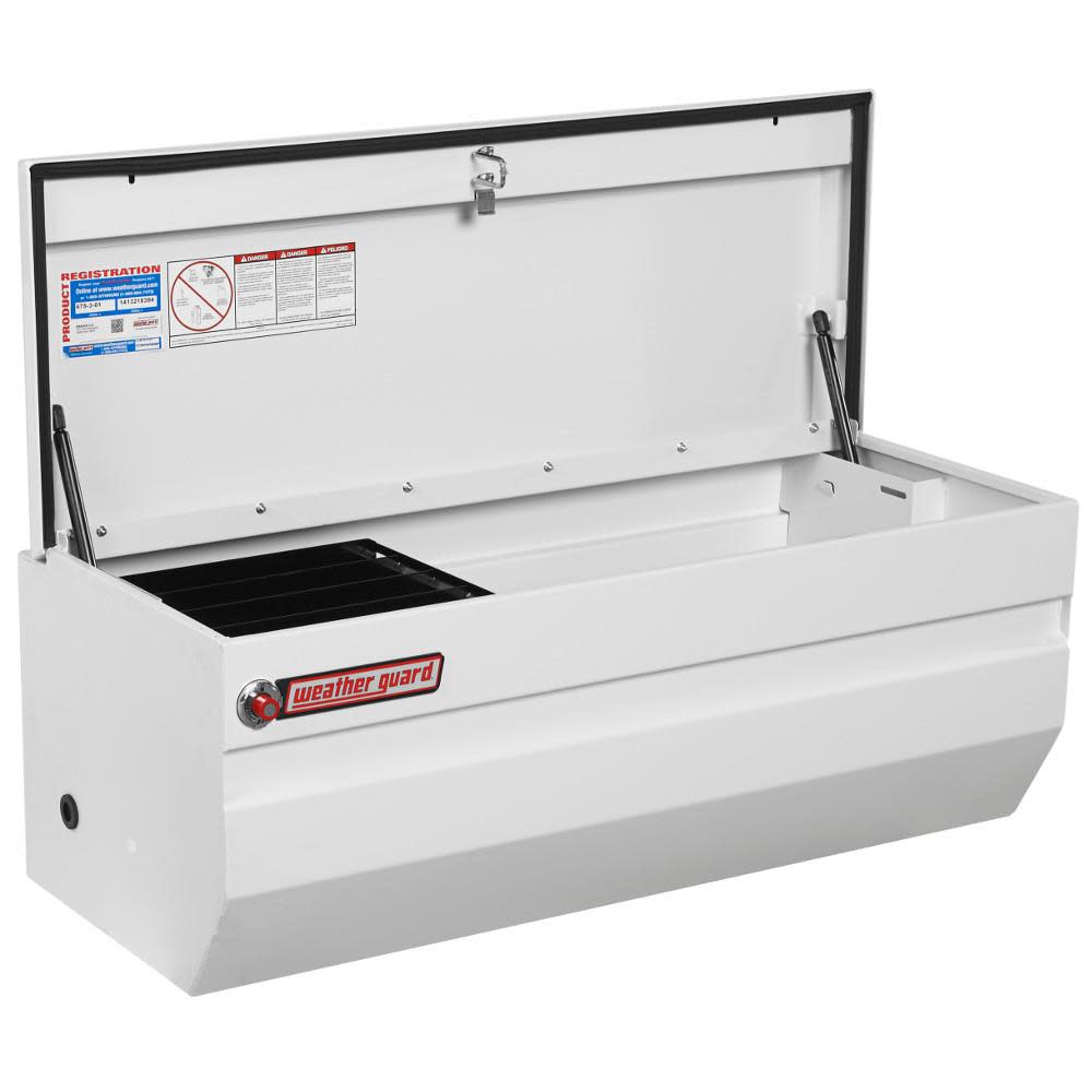 47-in x 20.25-in x 19.25-in White Steel Universal Truck Tool Box ;