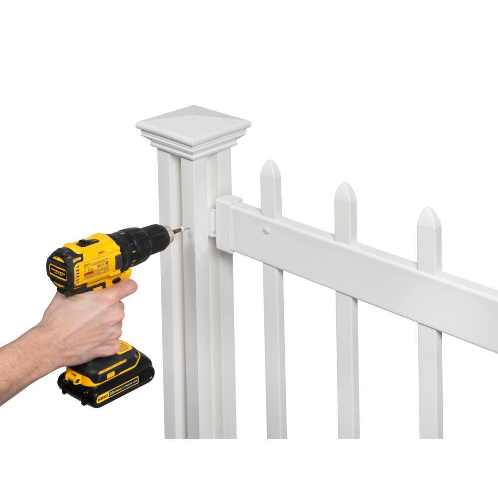 Zippity Outdoor Products 3.2 ft. H x 5.5 ft. W Kensington Hinged White Vinyl Spaced Picket Portable Event Fence Kit ZP19069