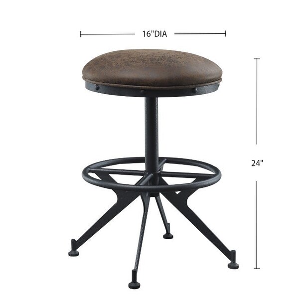 Set of 2 Counter Height Stool in Salvaged Brown and Black