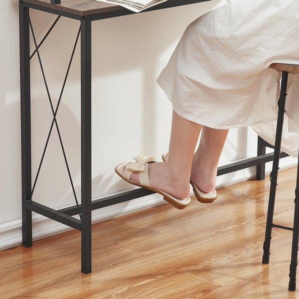 Console Table with 2 Outlet and 2 USB Ports，Entryway Table Narrow Charging Station Sofa Table