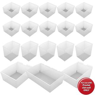 Proslat Probin Slatwall Clear Storage Bin Kit (18-Pack) 03250