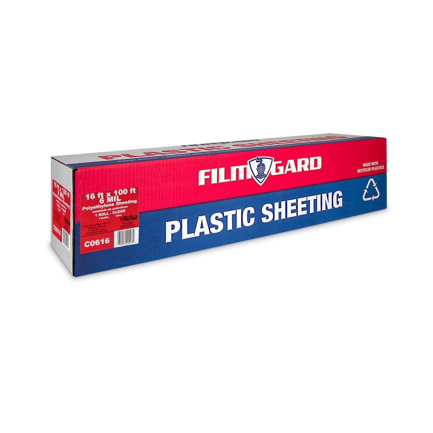 Film-Gard Plastic Sheeting 6 mil X 16 ft. W X 100 ft. L Polyethylene Clear 1 pk