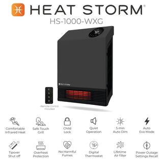 Heat Storm 1000-Watt Gray Deluxe Indoor Infrared Wall Heater HS-1000-WXG