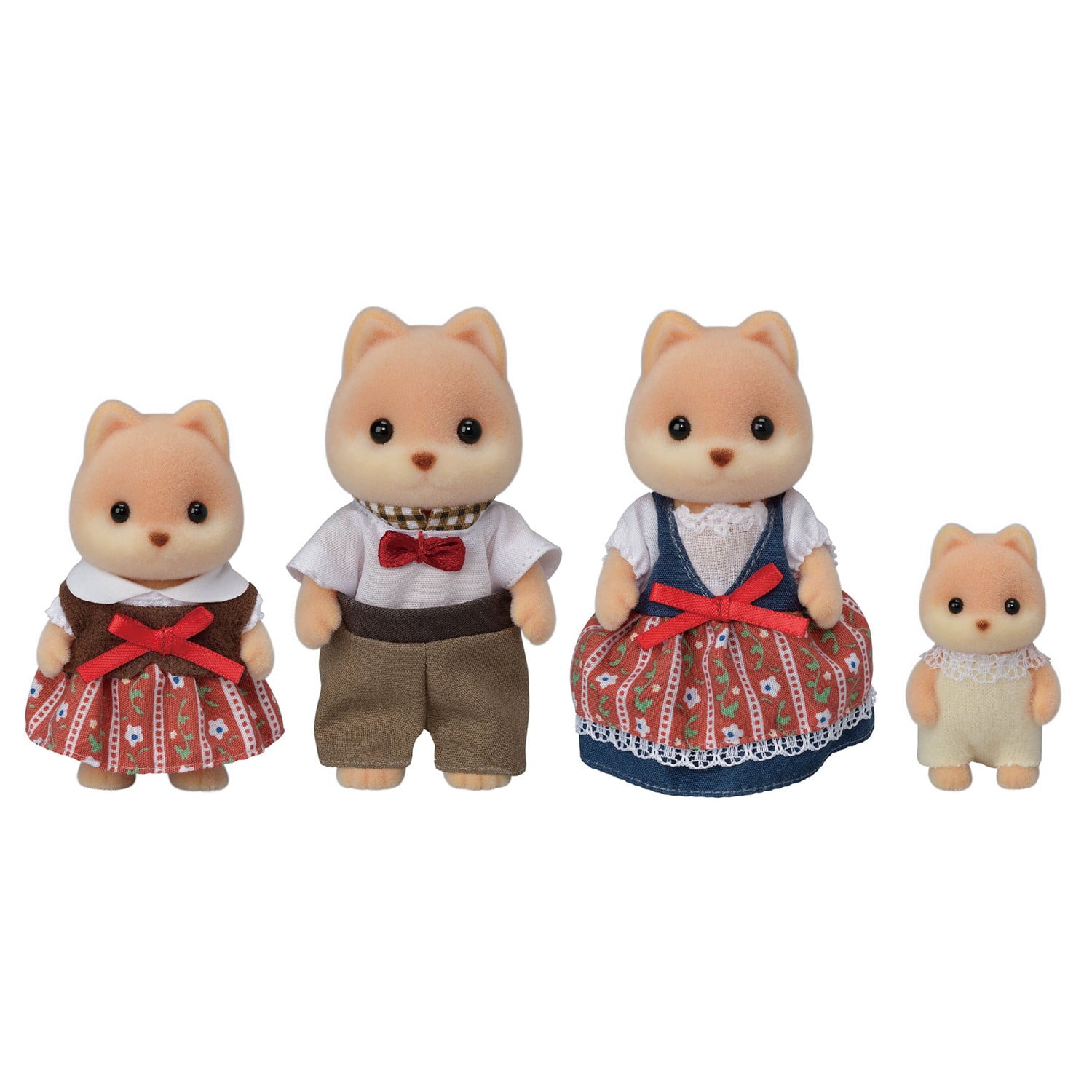 Calico Critters Caramel Dog Family, Set of 4 collectible Doll Figures