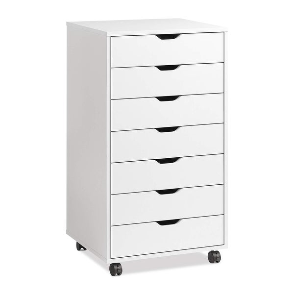 Storage Dresser with 7 Drawers and 4 Casters， Storage Cabinet for Makeup - - 36207720