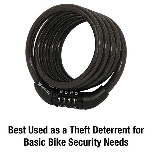 Master Lock 8143D Combination Bike Lock， 4 Ft Long， Black