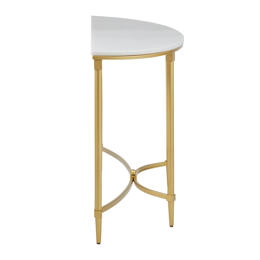 Madison Park Signature Bordeaux White/Gold tone Marble/Metal Console Table