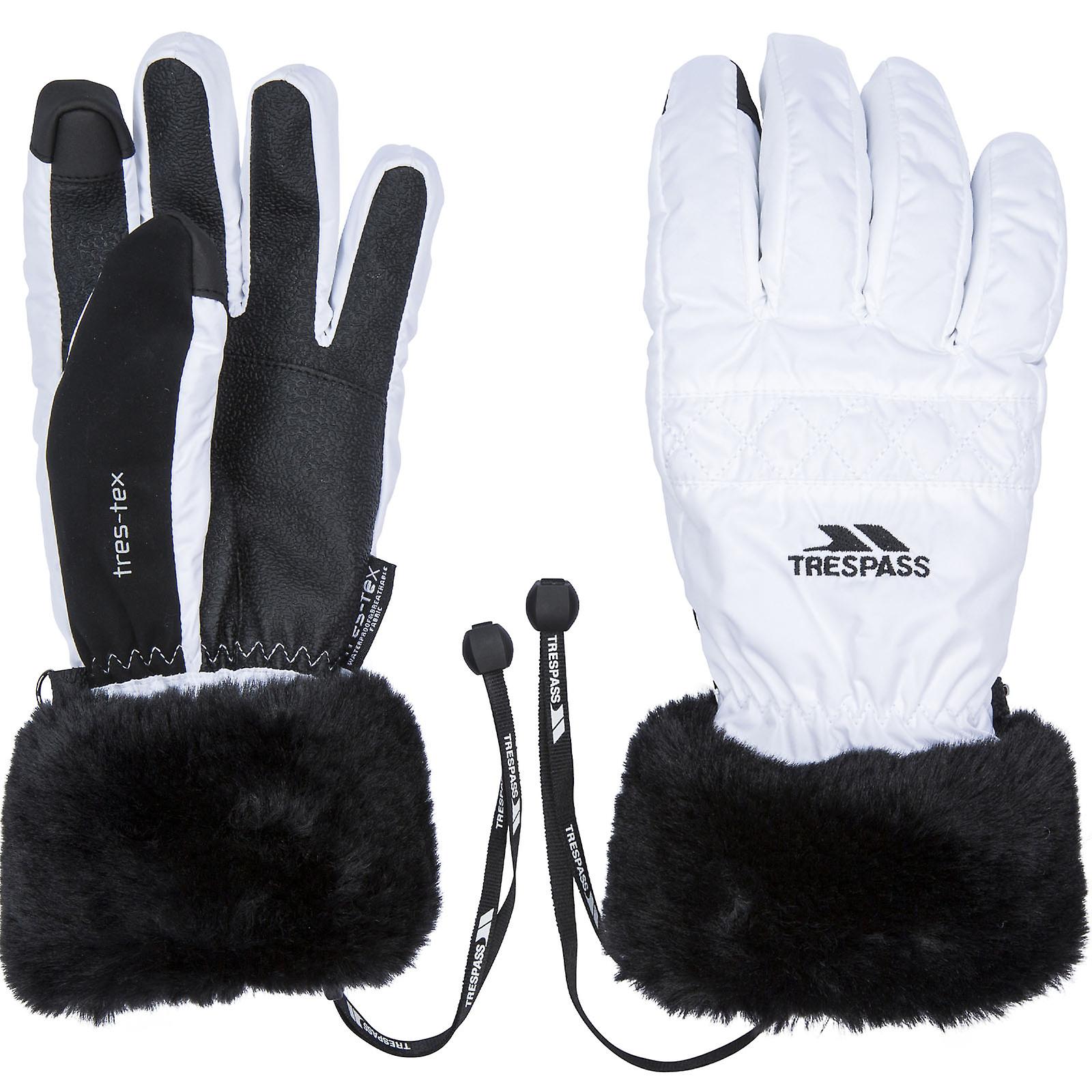 Trespass Adults Waterproof Elasticated Faux Fur Gloves