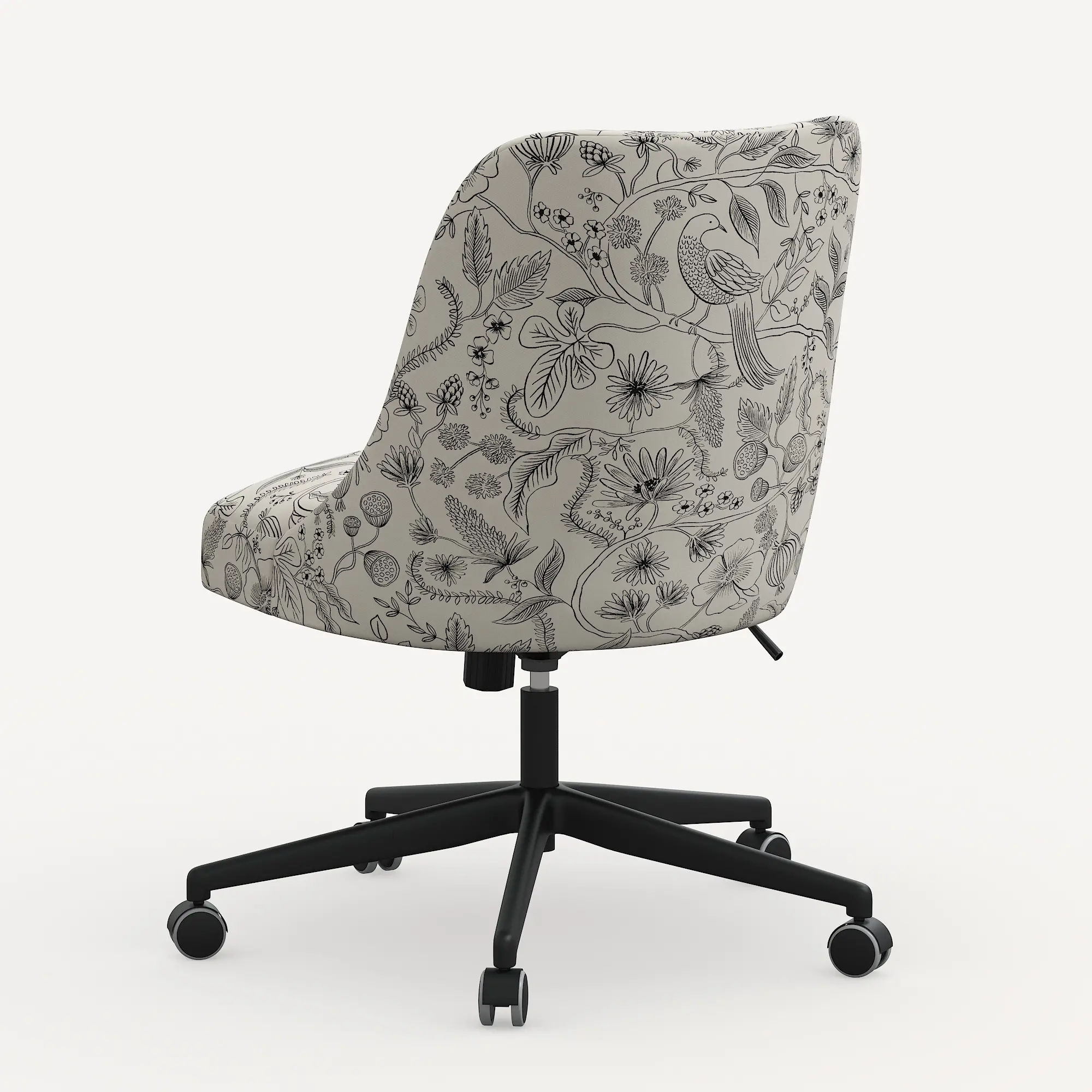 Rifle Paper Co. Oxford Aviary Cream and Black Office Chair