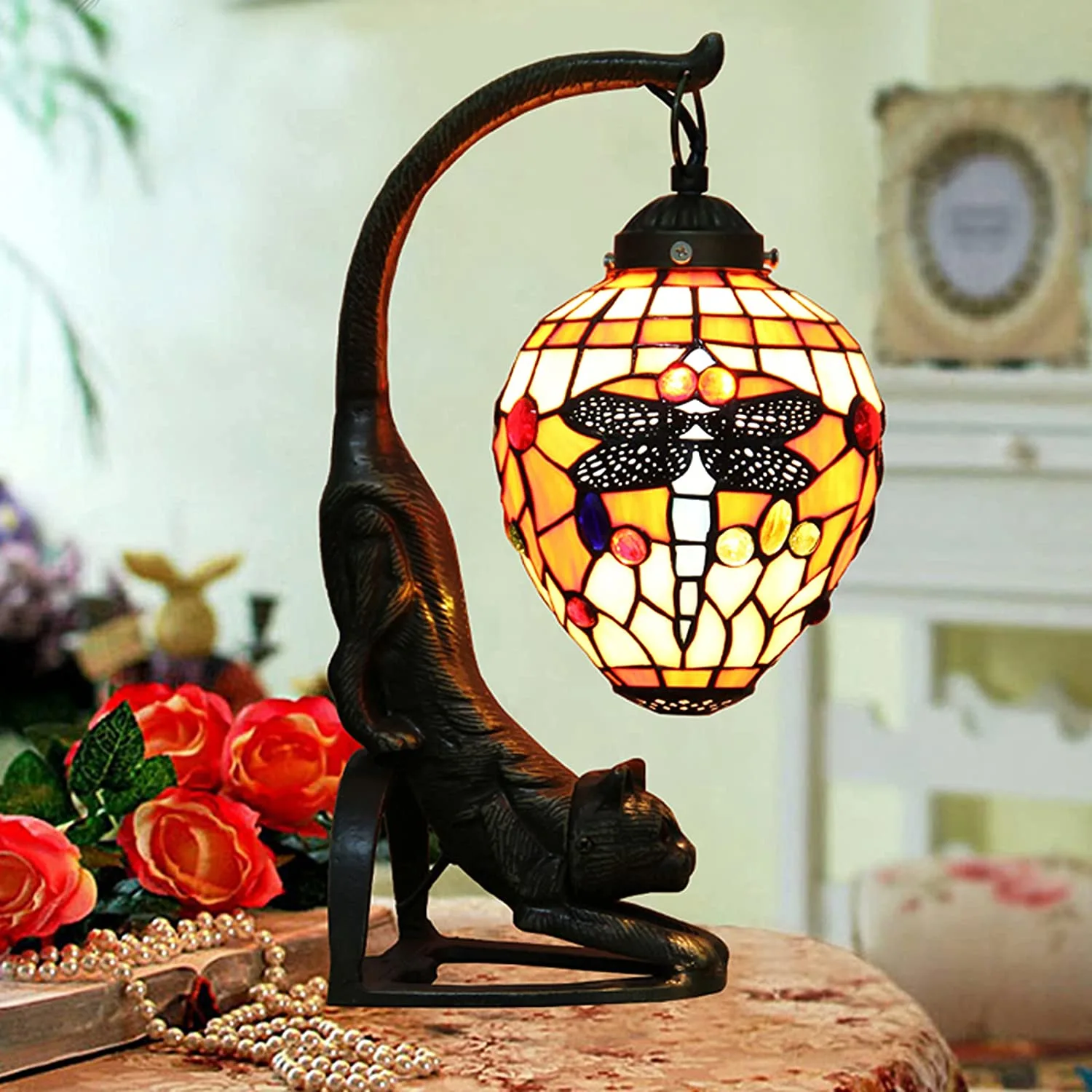 Tiffany Style Cat Lamp - Style A