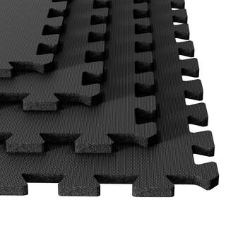 Stalwart Ultimate Comfort 24 in. x 24 in. Black Foam Garage Flooring (4-Pack) 75-6402