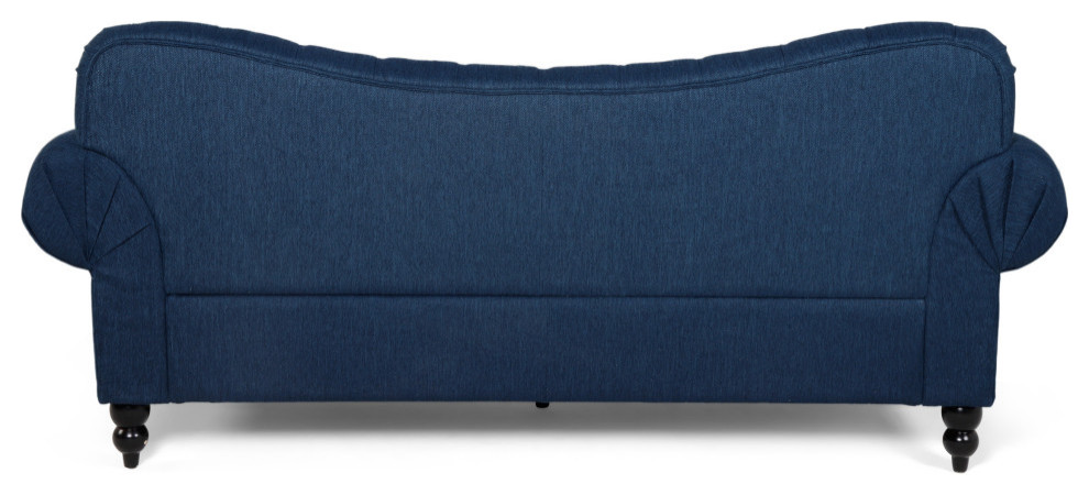 Wastacio Chesterfield Button Tufted Fabric 3 Seat Sofa   Traditional   Sofas   by GDFStudio  Houzz