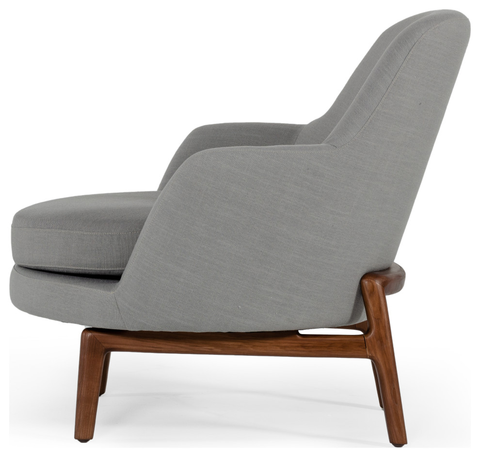 Modrest Metzler Mid Century Grey Fabric Accent Chair   Midcentury   Armchairs And Accent Chairs   by Vig Furniture Inc.  Houzz