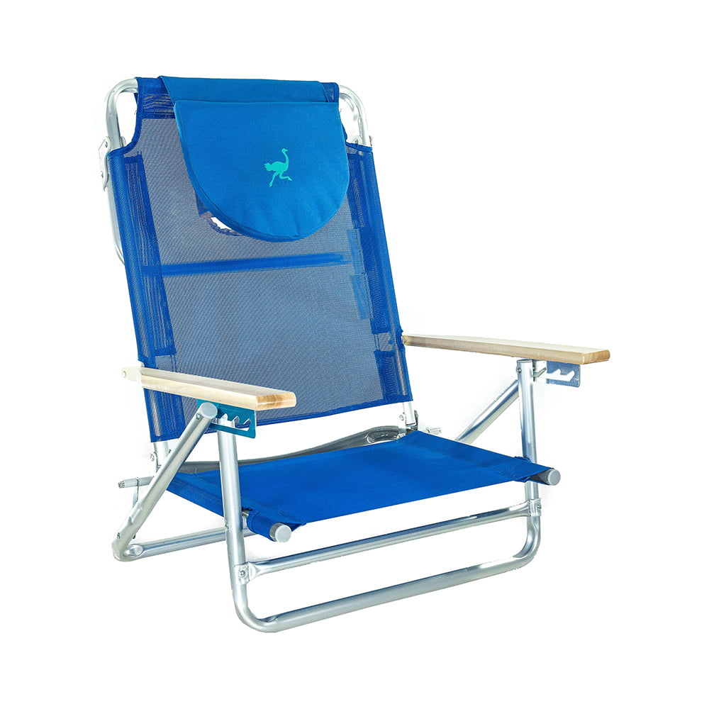 Ostrich SBSC-1016B South Adult Beach Lake Sand Lounging Chair， Blue (4 Pack)