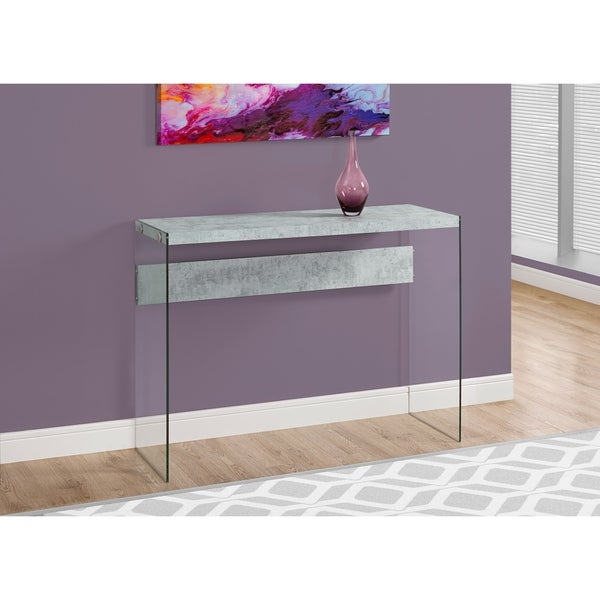 Accent Table， Console， Entryway， Narrow， Sofa， Living Room， Bedroom， Tempered Glass， Laminate， Clear， Contemporary， Modern