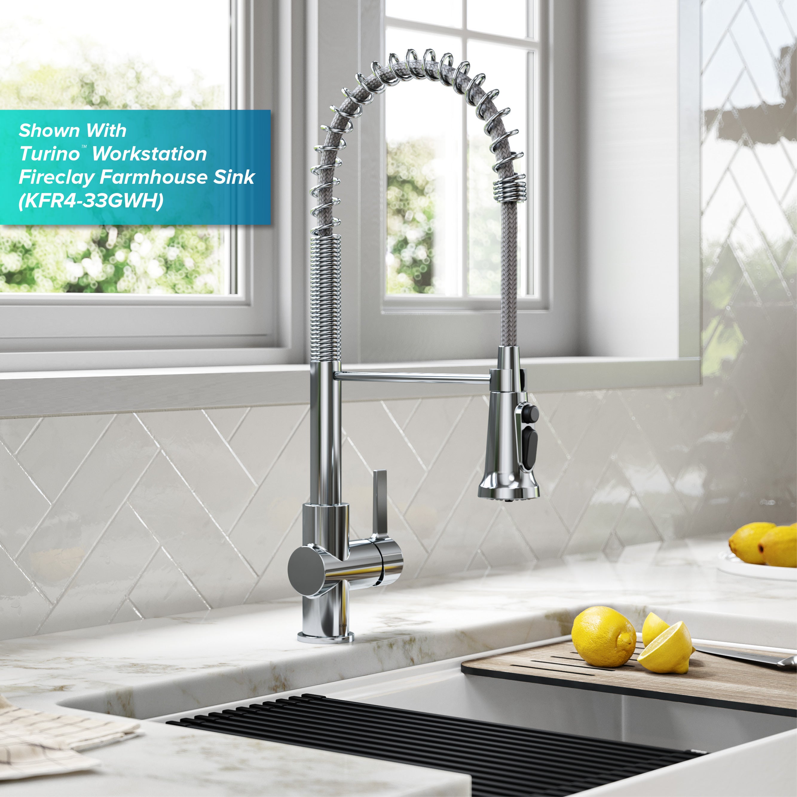 Kraus Britt 2-in-1 Commercial Style Pull-Down Single Handle Water Filter Kitchen Faucet for Reverse Osmosis or Water Filtration System in Chrome