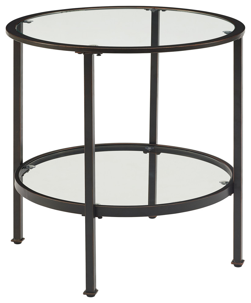 Aimee End Table Oil Rubbed Bronze   Industrial   Side Tables And End Tables   by Homesquare  Houzz