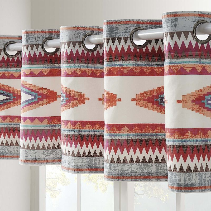 Greenland Home Kiva Western Boho Grommet Style Window Valance， 84 W x 16 L