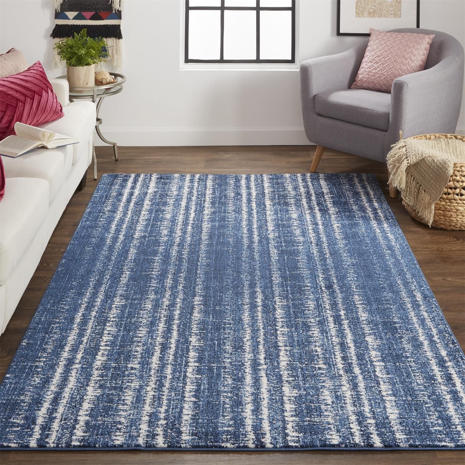 Meera Blue and Ivory Rug by BD Fine