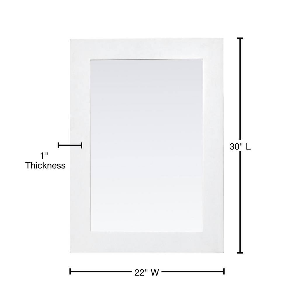 Home Decorators Collection 22 in. W x 30 in. H Framed Rectangular Bathroom Vanity Mirror in White 8106500410