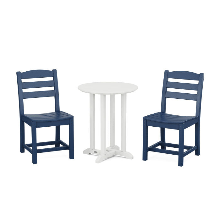 Polywood La Casa Café Side Chair 3-Piece Round Dining Set PWS1300-1