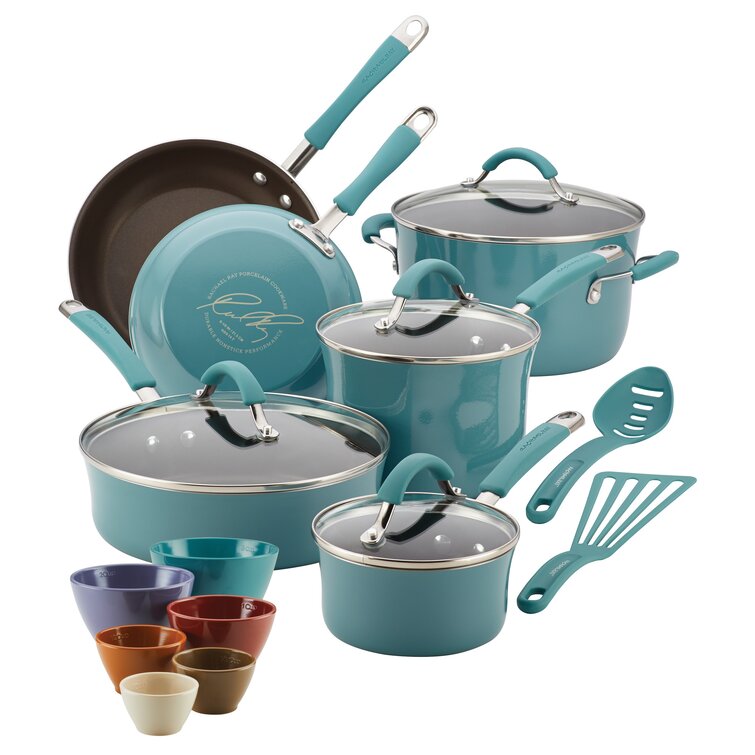 Rachael Ray Cucina Nonstick Cookware and Prep Bowl Set, 12-Piece