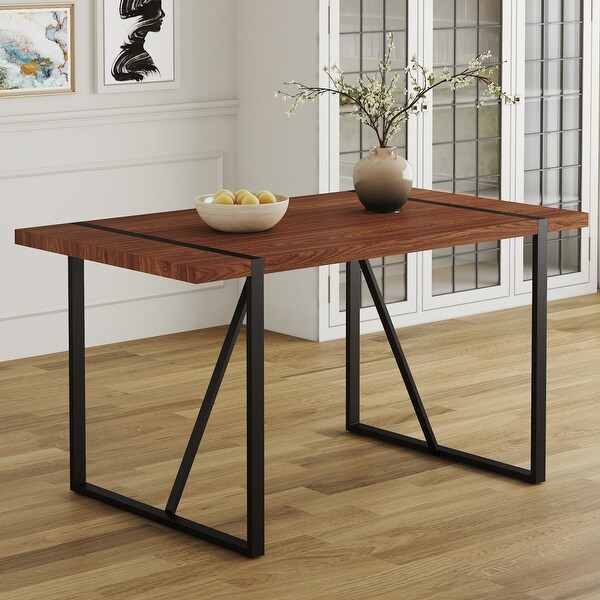 Industrial Rectangular MDF Dining Table for Desks，Kitchens，Patios，Dining rooms