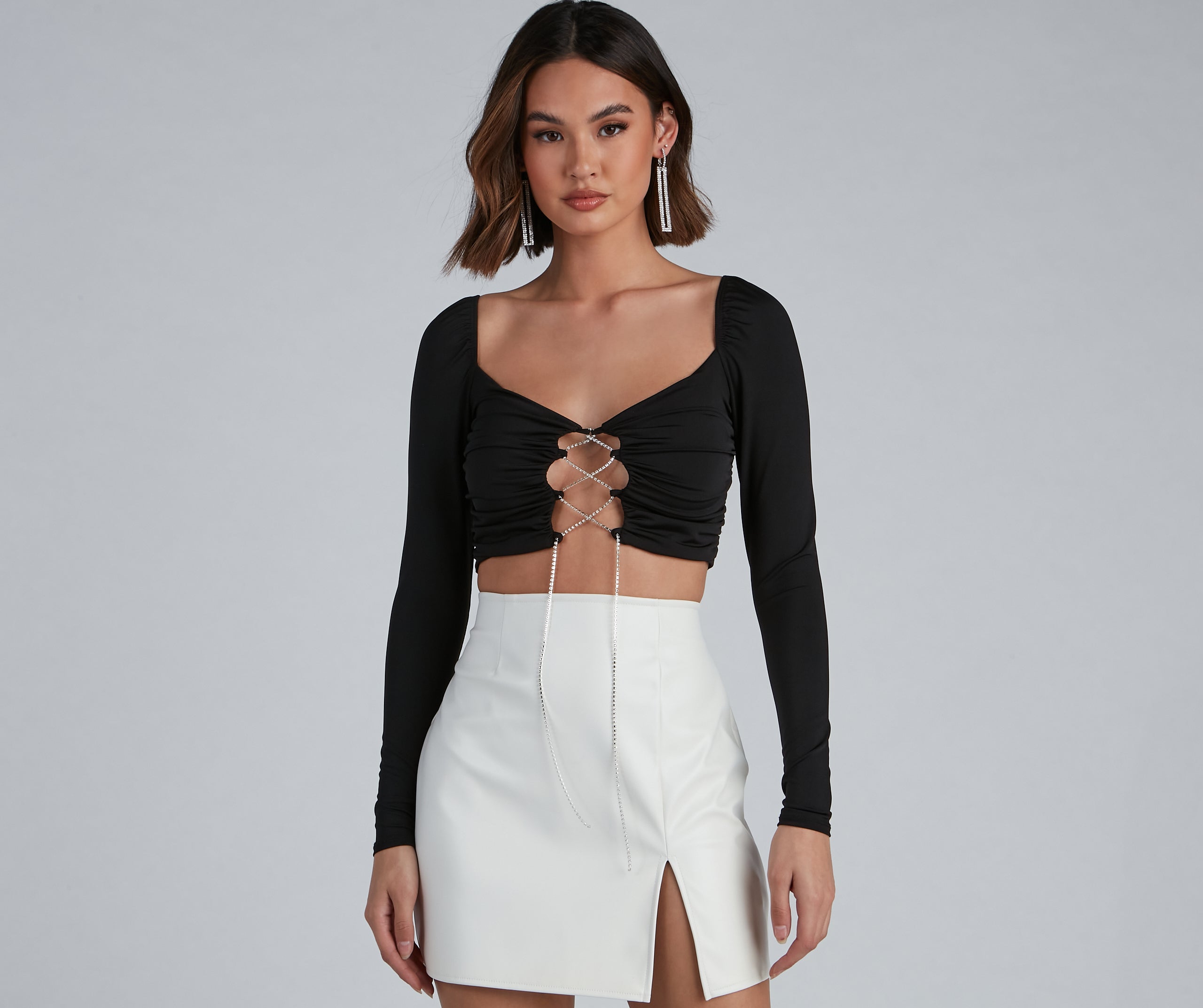 Rise And Stun Lace-Up Crop Top