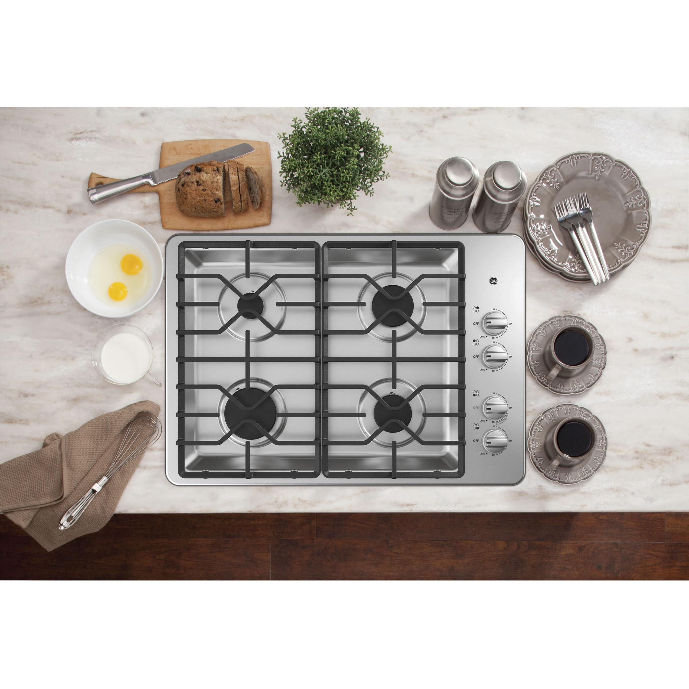 GE 30-inch Built-In Gas Cooktop JGP3030SLSS