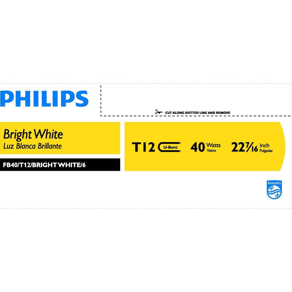 Philips 40-Watt 4 ft. Linear T12 U-Bend Fluorescent Tube Light Bulb Bright White (3500K) (1-Pack) 562966