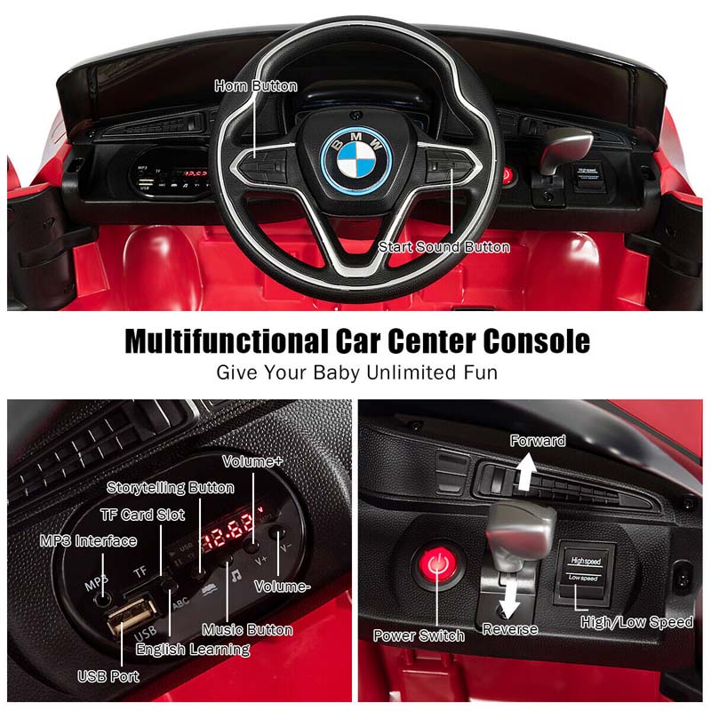 12V Licensed BMW I8 Coupe Kids Ride On Car Battery Powered Electric Vehicle with 2.4G Remote Control